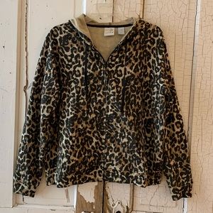 I Active animal print zip front hoodie Size Large